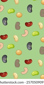 Nuts or seeds pattern background. Cartoon style of nuts or seeds. Perfect for fabric, textile, wallpaper, decor, print or packaging of products. SSTKbackgrounds
