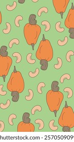 Nuts or seeds pattern background. Cartoon style of nuts or seeds. Perfect for fabric, textile, wallpaper, decor, print or packaging of products. SSTKbackgrounds
