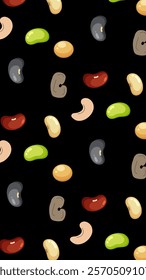 Nuts or seeds pattern background. Cartoon style of nuts or seeds. Perfect for fabric, textile, wallpaper, decor, print or packaging of products. SSTKbackgrounds
