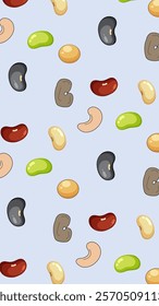 Nuts or seeds pattern background. Cartoon style of nuts or seeds. Perfect for fabric, textile, wallpaper, decor, print or packaging of products. SSTKbackgrounds
