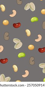 Nuts or seeds pattern background. Cartoon style of nuts or seeds. Perfect for fabric, textile, wallpaper, decor, print or packaging of products. SSTKbackgrounds
