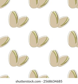 Nuts or seeds seamless pattern background. Cartoon style of nuts or seeds. Perfect for fabric, textile, wallpaper, decor, print or packaging of products. SSTKbackgrounds