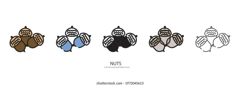 Nuts set vector type icon 