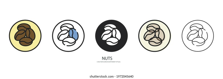 Nuts set vector type icon 
