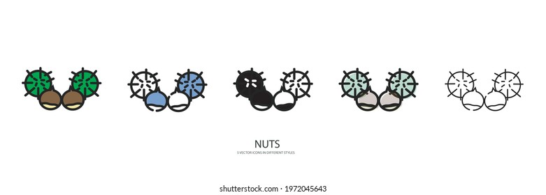 Nuts set vector type icon 