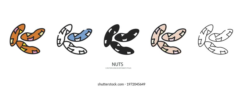 Nuts set vector type icon 