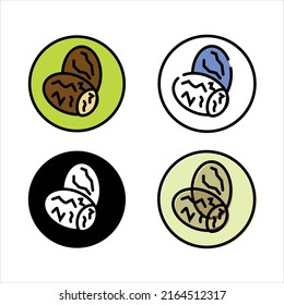 nuts set vector type icon