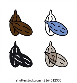 nuts set vector type icon