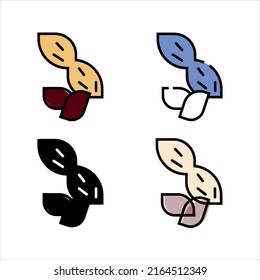 nuts set vector type icon