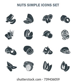 Nuts simple icons set