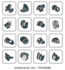 Nuts simple icons set