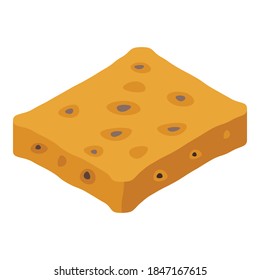Nuts snack bar icon. Isometric of nuts snack bar vector icon for web design isolated on white background