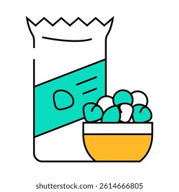 nuts snack line icon vector. nuts snack sign. isolated symbol illustration