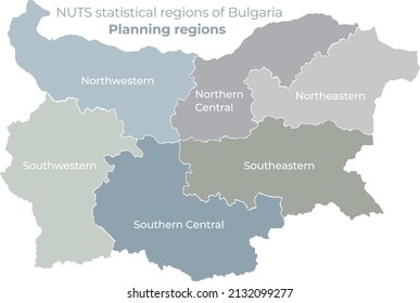 NUTS Statistical regions of Bulgaria. Planning regions.