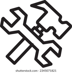 Nuts Tool Wrench Outline Icon