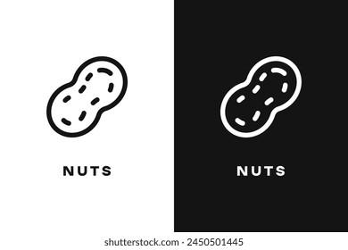 Nuts vector icon. Allergy Diet. Nuts free seal icon. Vector illustration.