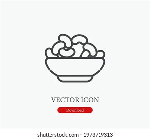 Nuts vector icon.  Editable stroke. Symbol in Line Art Style for Design, Presentation, Website or Apps Elements. Pixel vector graphics - Vector
