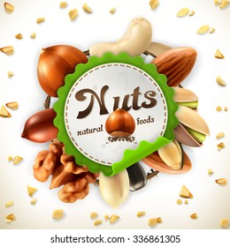 Nuts, Vector Label