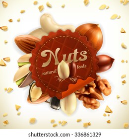 Nuts, Vector Label