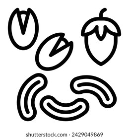 Nuts Vector Line Icon Design