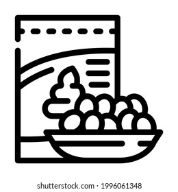 nuts wasabi line icon vector. nuts wasabi sign. isolated contour symbol black illustration