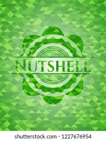Nutshell green emblem with mosaic background