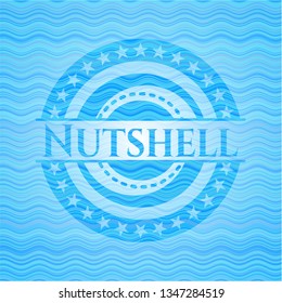 Nutshell sky blue water wave badge.
