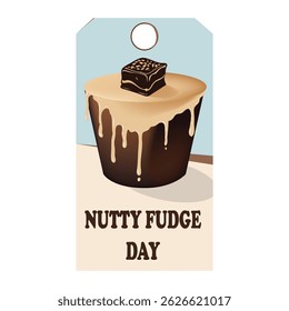 Nutty Fudge Day-Etikett, Vektorgrafik