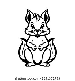 A nutty glyph icon of squirrel mascot face