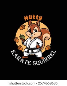 Nutty Karate Squirrel t-shirt design