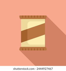 Nutty package icon flat vector. Fast food snack. Bag pack package