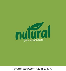 nutural word Typography Logo Design