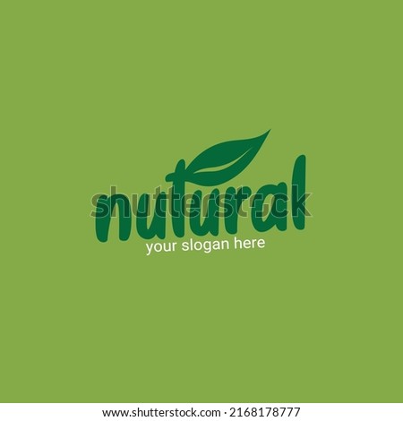 nutural word Typography Logo Design