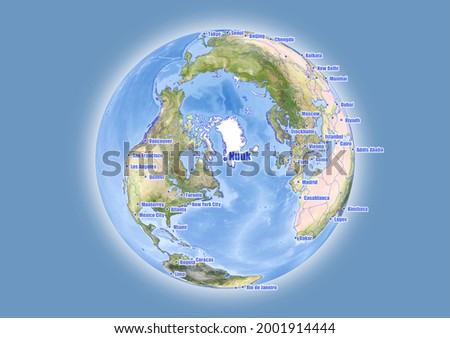 Nuuk-Greenland is shown on vector globe map. The map shows Nuuk-Greenland 's location in the world.