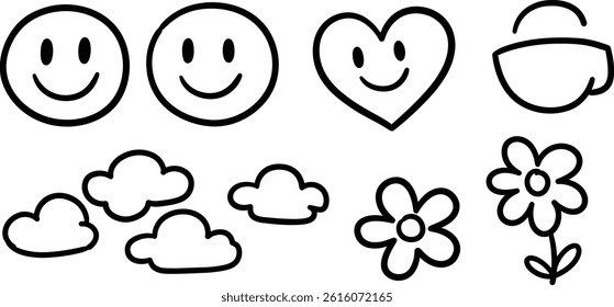 Nuvens smile coração , Blue Star Decor Sticker Design