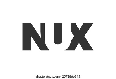 NUX logo design. Initial letter N U X bold font style for tech startups, consulting, corporate branding. Creative company name, headlines typography identity, trendy logotype. Vector illustration.