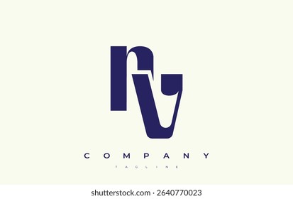 NV Abstract Geometric Logo Design. Modern and elegant logo design with simplistic typography elements, showcasing branding excellence.