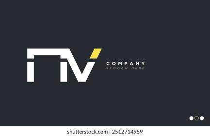 NV Alphabet letters Initials Monogram logo VN, N and V