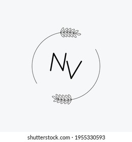 NV Beauty vector initial logo, handwriting logo of initial signature