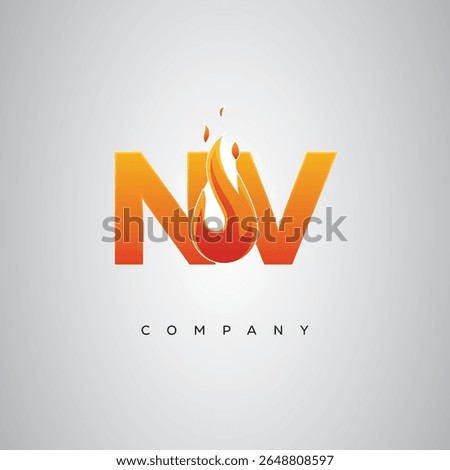 NV Creative Fire Letter Logo Design