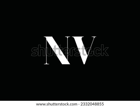NV Creative and Minimalist Logo Design  Imagine de stoc © 