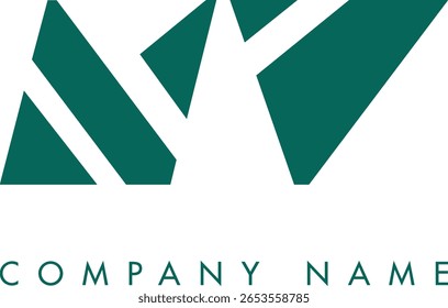 Diseño de Vector de logotipo de letra abstracta moderna creativa de NV. Utilizable para su empresa o negocio e identidad de marca.