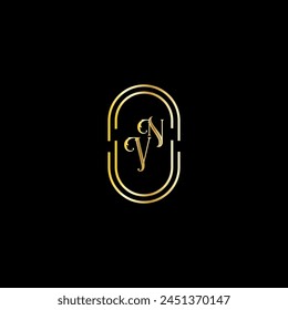 NV creative modern letters logo design template