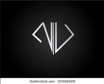 NV diamond shape silver color design