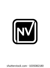 NV initial box letter logo template vector