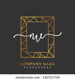 NV Initial Handwriting logo template vector