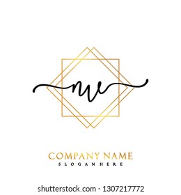 NV Initial Handwriting logo template vector