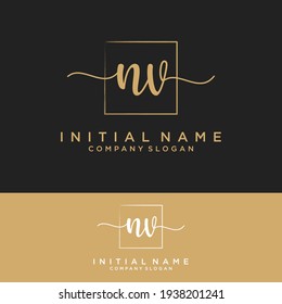 NV Initial letters, handwriting signature logo.