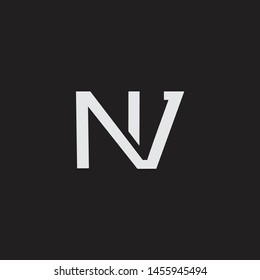 NV initial logo Capital Letters black background