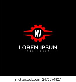 NV initial monogram for automotive logo design vector